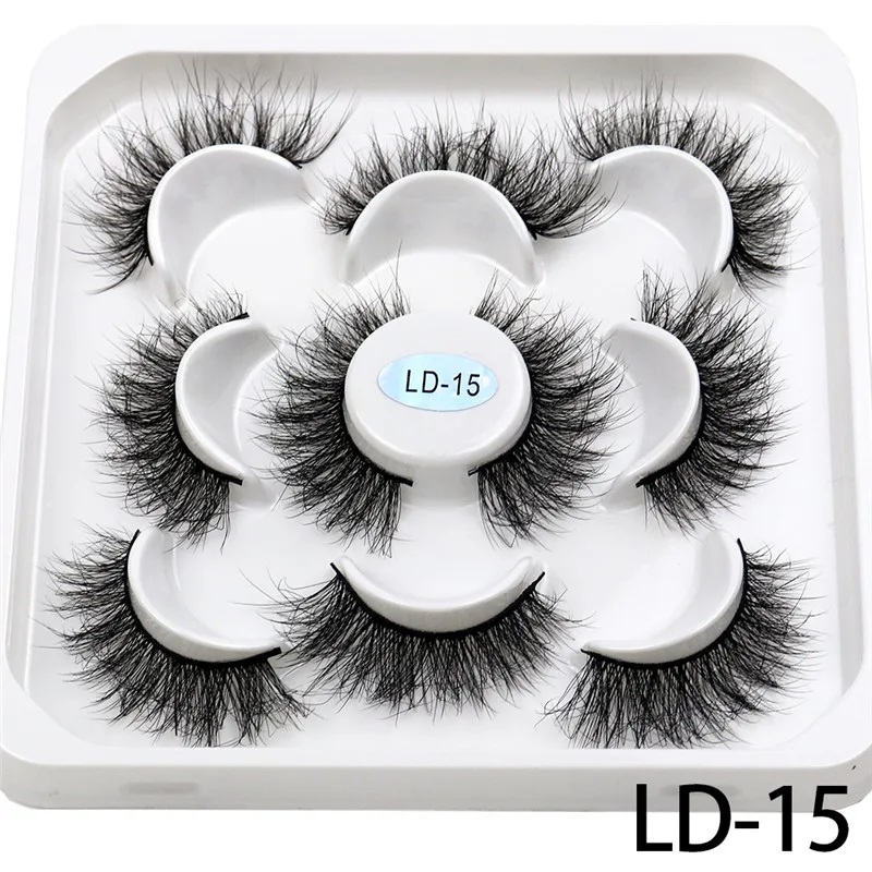 New 5Pairs 15-25mm 3D Mink Lashes Wholesales Natural False Eyelashes,Extension eyelashes wholesale bulk
