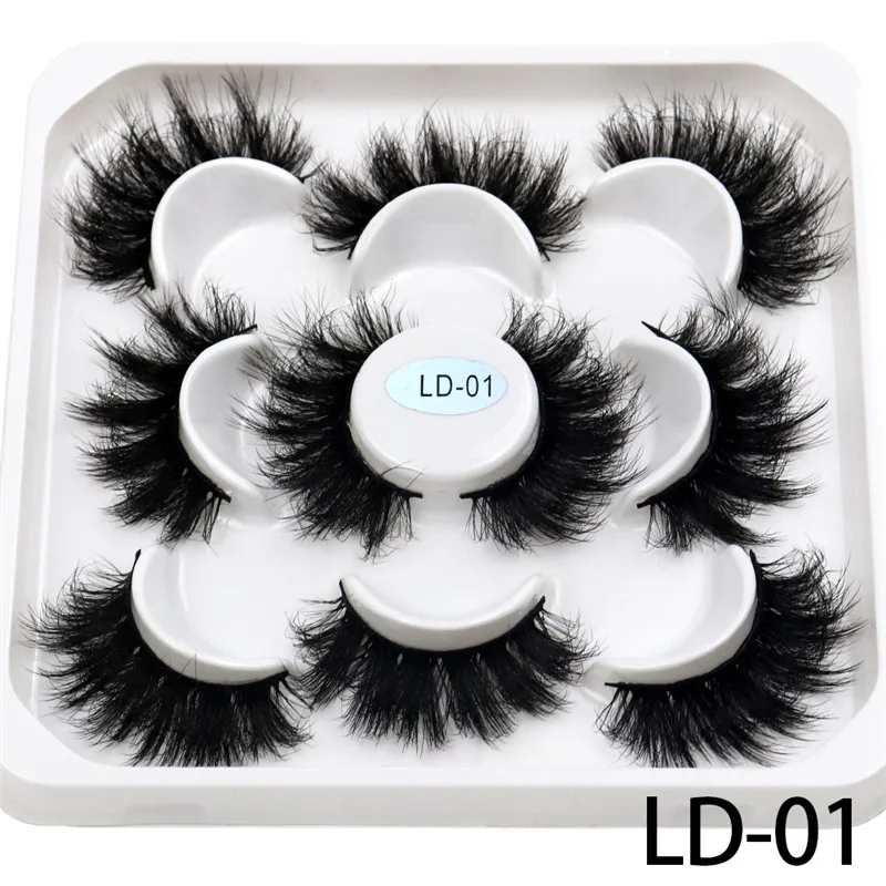 New 5Pairs 15-25mm 3D Mink Lashes Wholesales Natural False Eyelashes,Extension eyelashes wholesale bulk