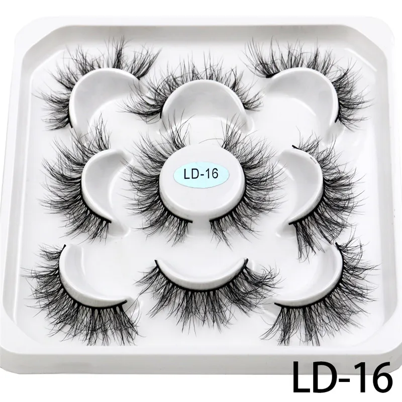 New 5Pairs 15-25mm 3D Mink Lashes Wholesales Natural False Eyelashes,Extension eyelashes wholesale bulk