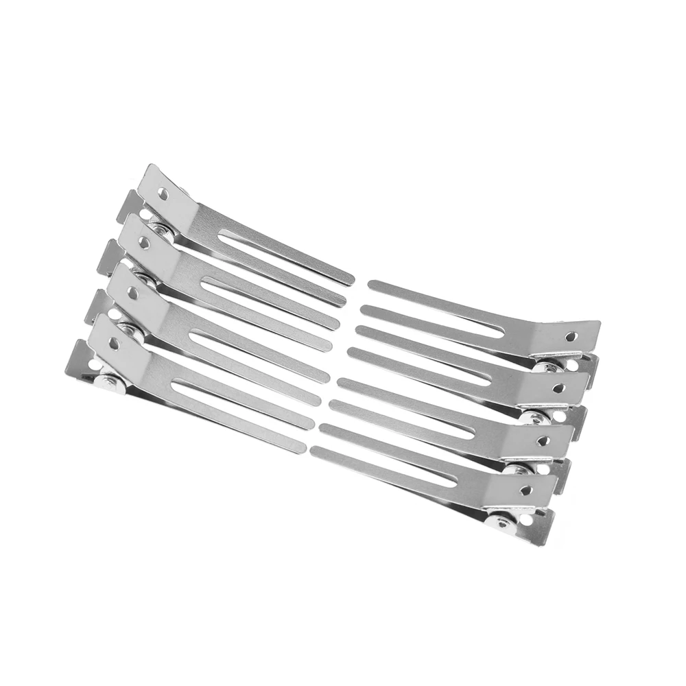 New Professional Double Prong Hair Clip Salon Setting Hairdressing Style Fixed hair clip Stainless Steel Makeup Clip