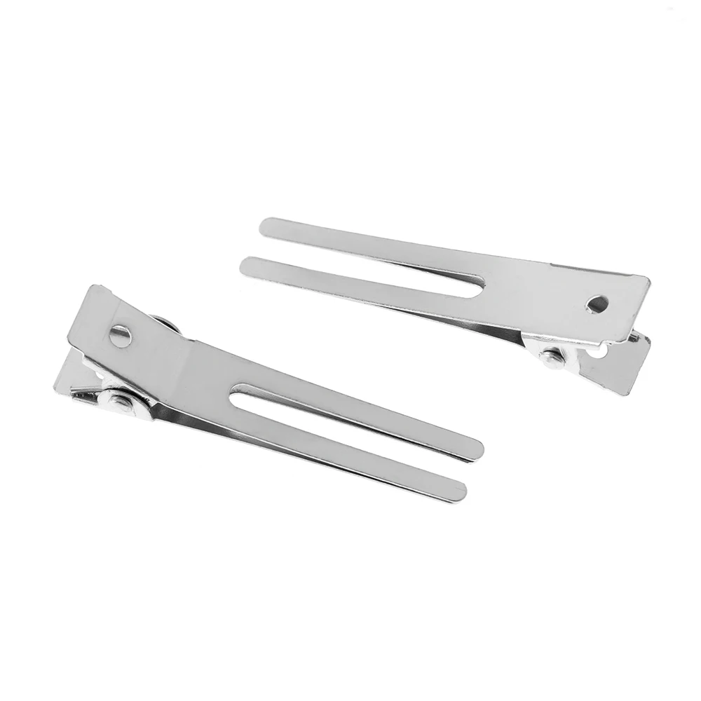 New Professional Double Prong Hair Clip Salon Setting Hairdressing Style Fixed hair clip Stainless Steel Makeup Clip