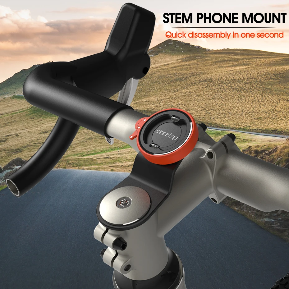 Bike Stem Phone Mount,Mountain Bicycle Phone Holder,Universal Aluminum Handlebar Cell Phone Cycling MTB Quick Attach/Detach