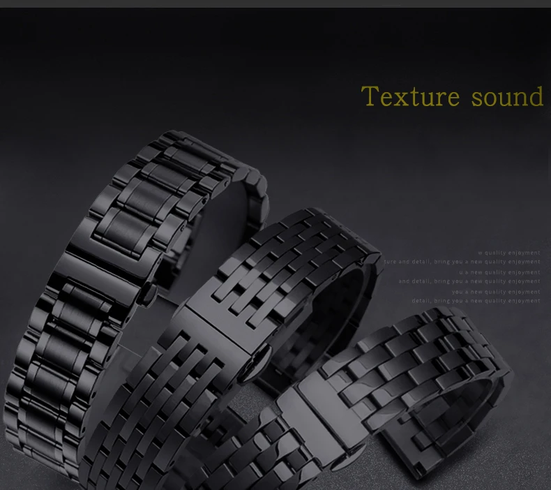 18mm 20mm 22mm 24mm Stainless Steel Watchband Curved Lnterface Butterfly Watch Strap For Tissot Ar-mani Citizen Seiko