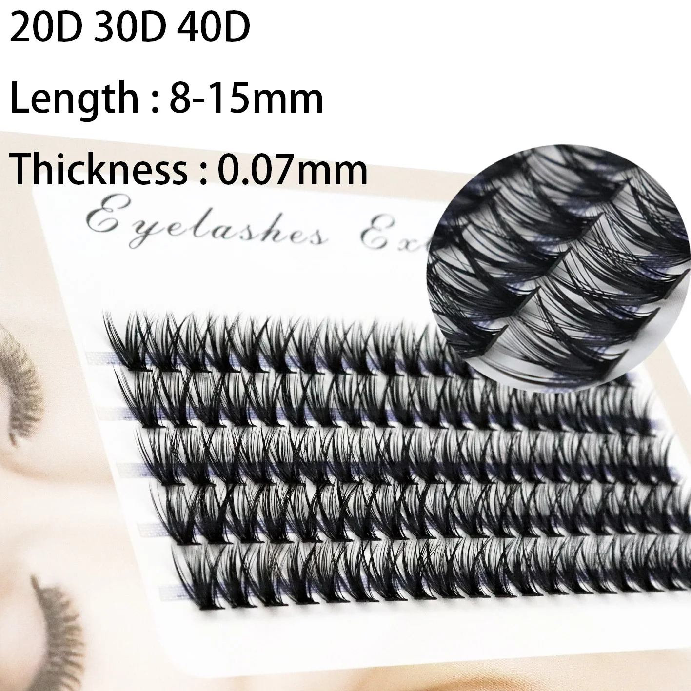 100Pcs Individual Eyelashes Professional Makeup Grafting False Eyelashes C/D Volume Eyelash Extension Individual Lashes Bunches