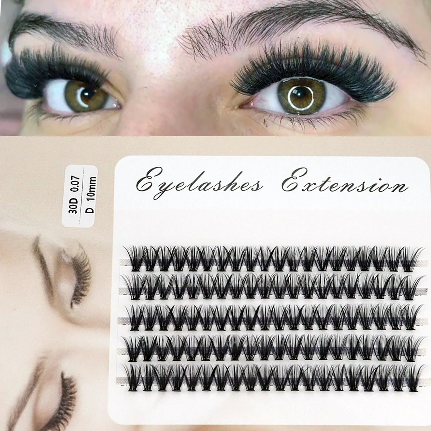 100Pcs Individual Eyelashes Professional Makeup Grafting False Eyelashes C/D Volume Eyelash Extension Individual Lashes Bunches