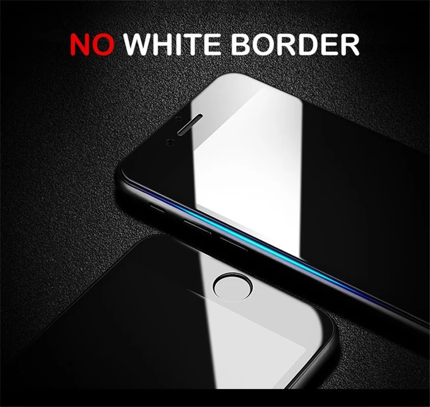 4Pcs Full Cover Tempered Glass On For iPhone 7 8 6 6s Plus Screen Protector Protective Film For iPhone X XS Max XR Curved Edge