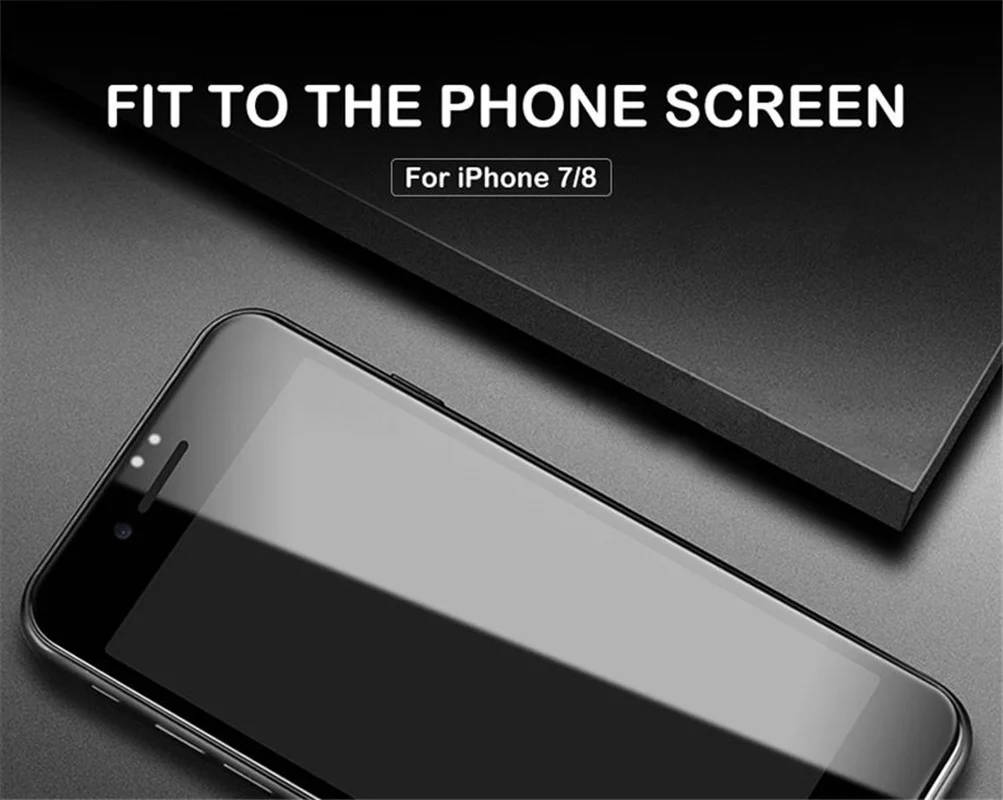 4Pcs Full Cover Tempered Glass On For iPhone 7 8 6 6s Plus Screen Protector Protective Film For iPhone X XS Max XR Curved Edge