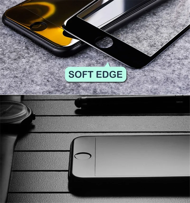 4Pcs Full Cover Tempered Glass On For iPhone 7 8 6 6s Plus Screen Protector Protective Film For iPhone X XS Max XR Curved Edge