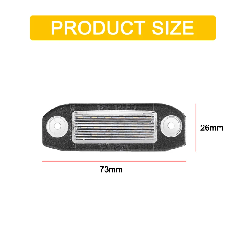 12V LED Number Plate Lamp For Volvo C30 C70 S40 S60 S80 V50 V60 V70 XC60 XC70 XC90 White License Plate Light Assembly