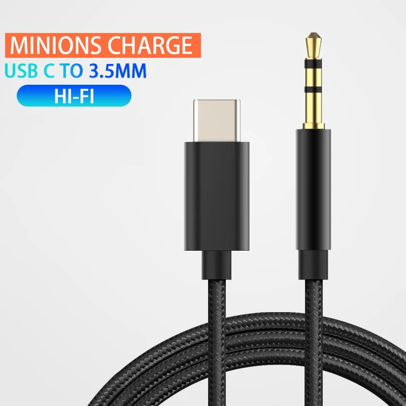 NNBILI USB C to 3.5 MM Jack AUX Cable Type-C Audio Cabel for Car Speaker Headphone Auxiliary Adapter For Huawei Sumsang Xiaomi