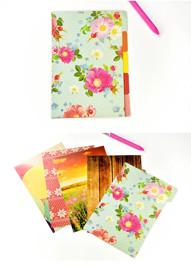 A5 A6 Watercolor Separator Paper Index Page Classification Separator Page 6 Holes Notebook Loose-leaf Book Partition Accessories