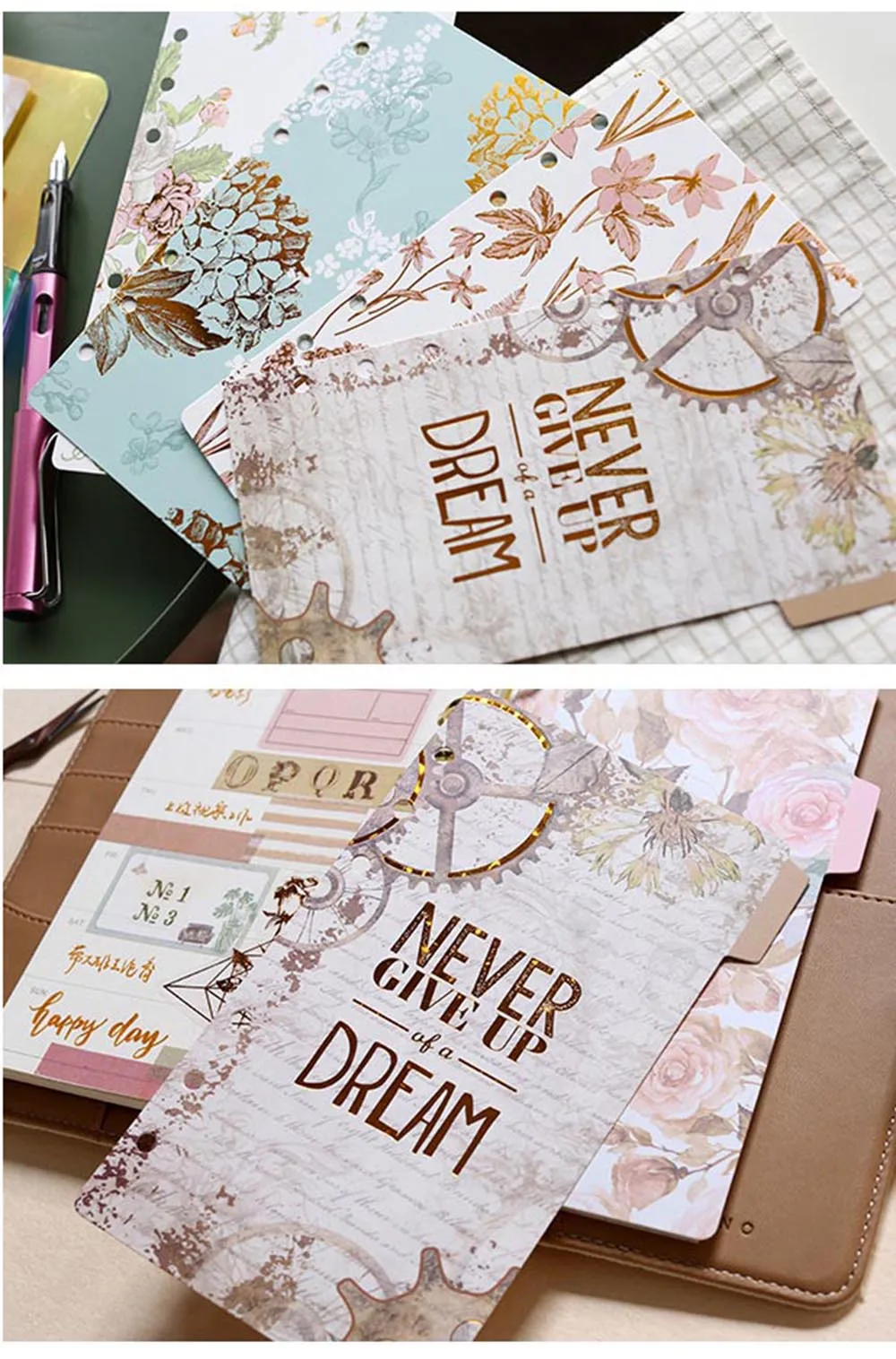 A5 A6 Watercolor Separator Paper Index Page Classification Separator Page 6 Holes Notebook Loose-leaf Book Partition Accessories