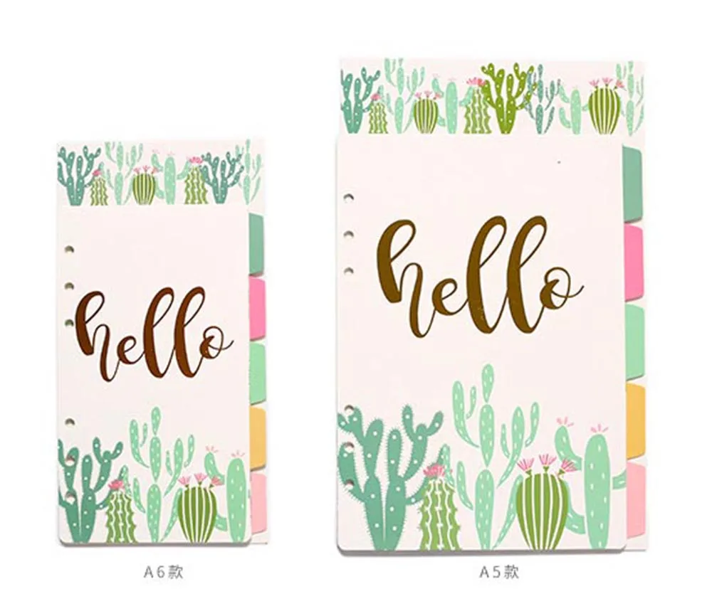 A5 A6 Watercolor Separator Paper Index Page Classification Separator Page 6 Holes Notebook Loose-leaf Book Partition Accessories