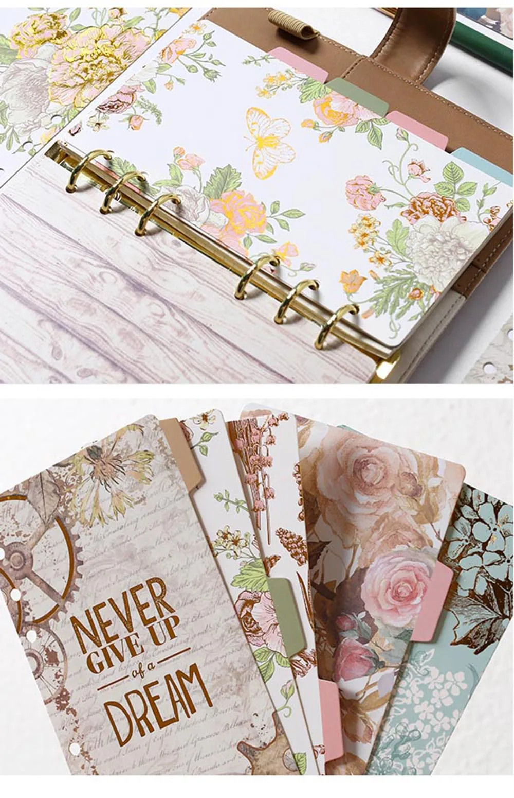 A5 A6 Watercolor Separator Paper Index Page Classification Separator Page 6 Holes Notebook Loose-leaf Book Partition Accessories