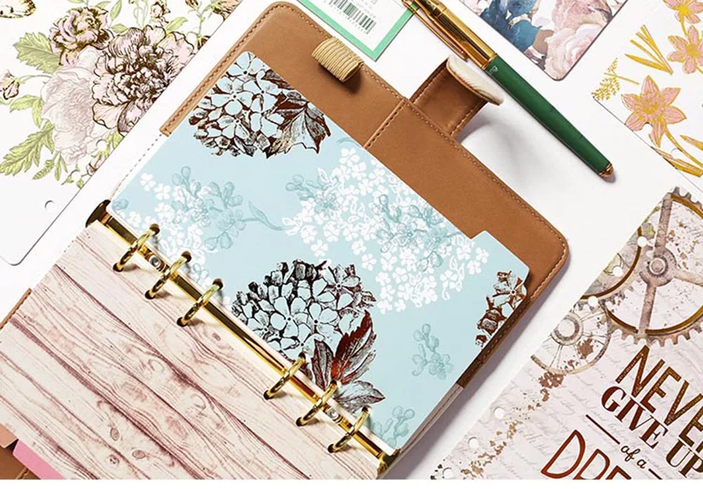 A5 A6 Watercolor Separator Paper Index Page Classification Separator Page 6 Holes Notebook Loose-leaf Book Partition Accessories