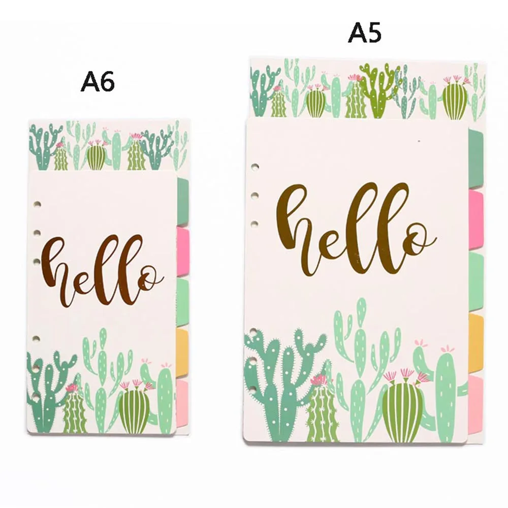 A5 A6 Watercolor Separator Paper Index Page Classification Separator Page 6 Holes Notebook Loose-leaf Book Partition Accessories
