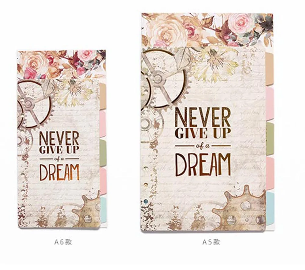 A5 A6 Watercolor Separator Paper Index Page Classification Separator Page 6 Holes Notebook Loose-leaf Book Partition Accessories