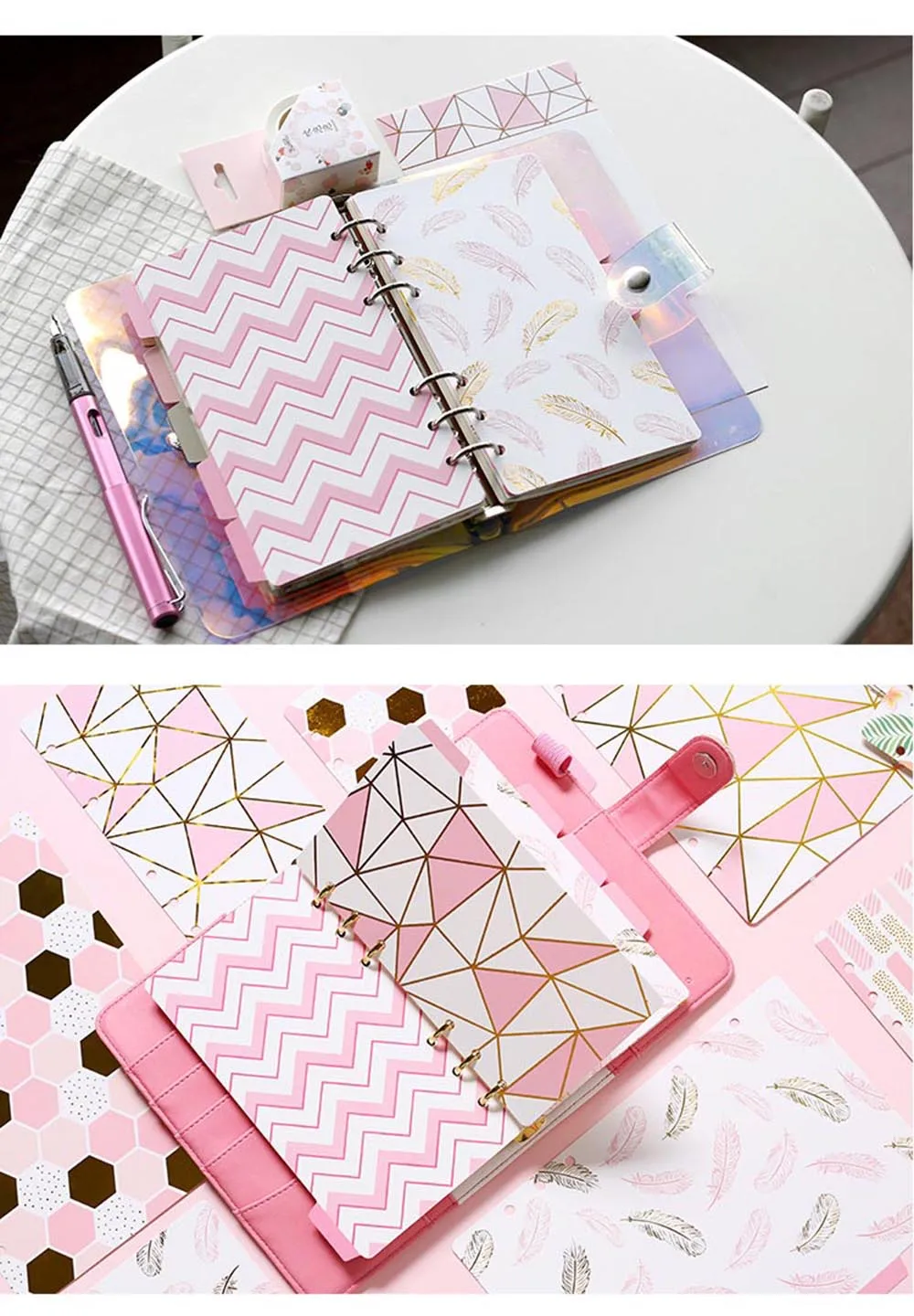 A5 A6 Watercolor Separator Paper Index Page Classification Separator Page 6 Holes Notebook Loose-leaf Book Partition Accessories