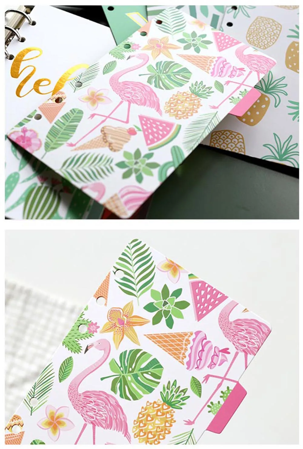 A5 A6 Watercolor Separator Paper Index Page Classification Separator Page 6 Holes Notebook Loose-leaf Book Partition Accessories
