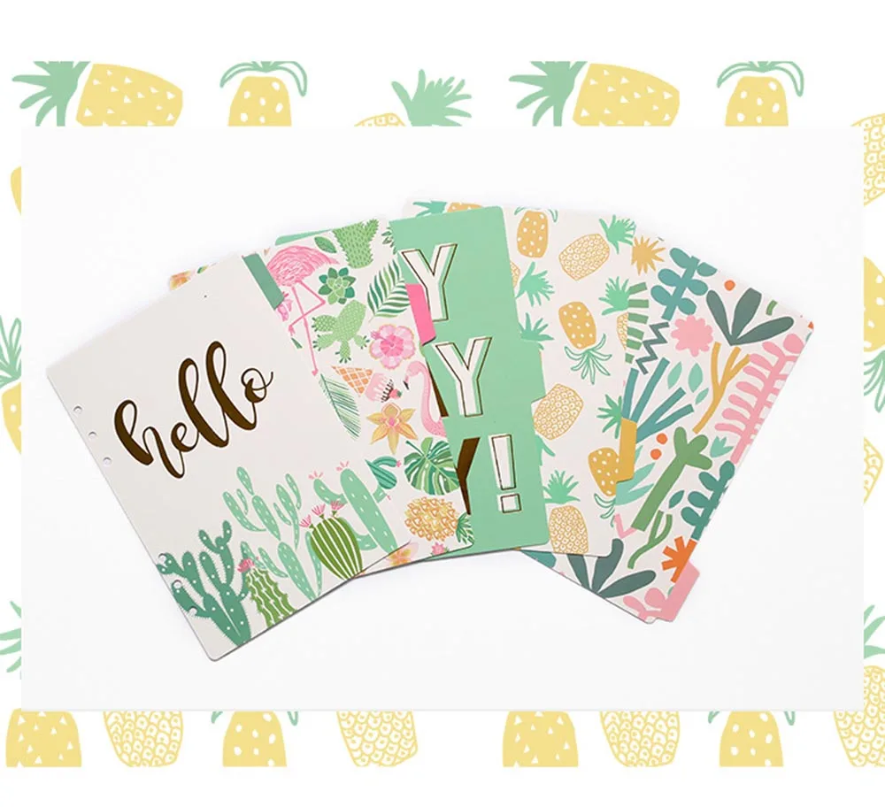 A5 A6 Watercolor Separator Paper Index Page Classification Separator Page 6 Holes Notebook Loose-leaf Book Partition Accessories