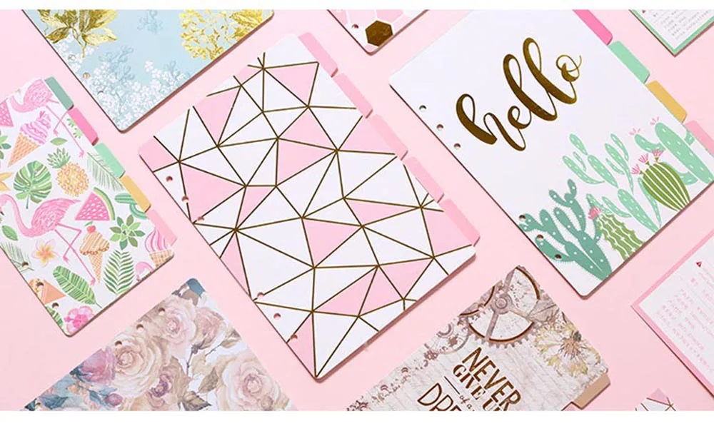 A5 A6 Watercolor Separator Paper Index Page Classification Separator Page 6 Holes Notebook Loose-leaf Book Partition Accessories