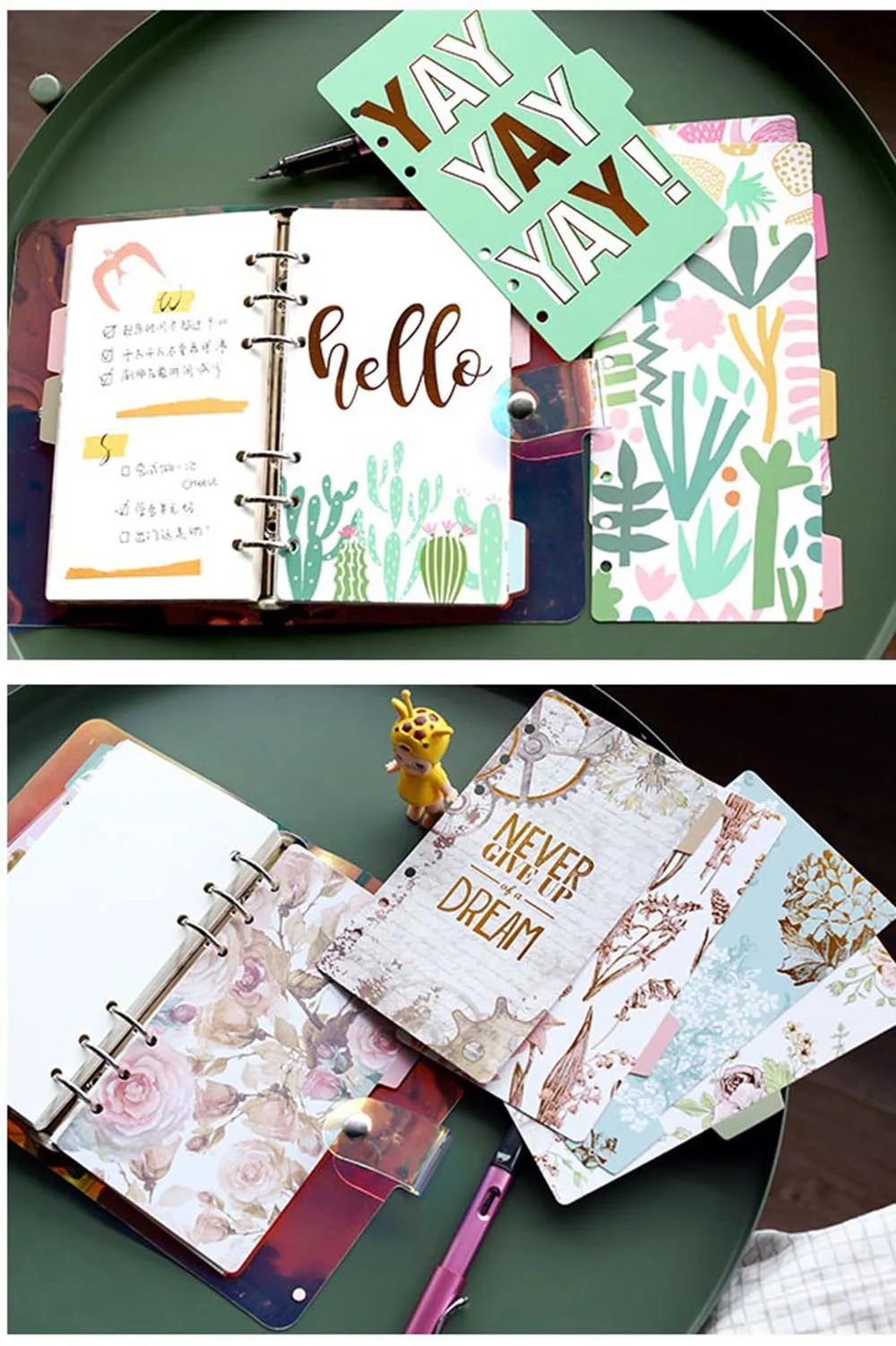 A5 A6 Watercolor Separator Paper Index Page Classification Separator Page 6 Holes Notebook Loose-leaf Book Partition Accessories