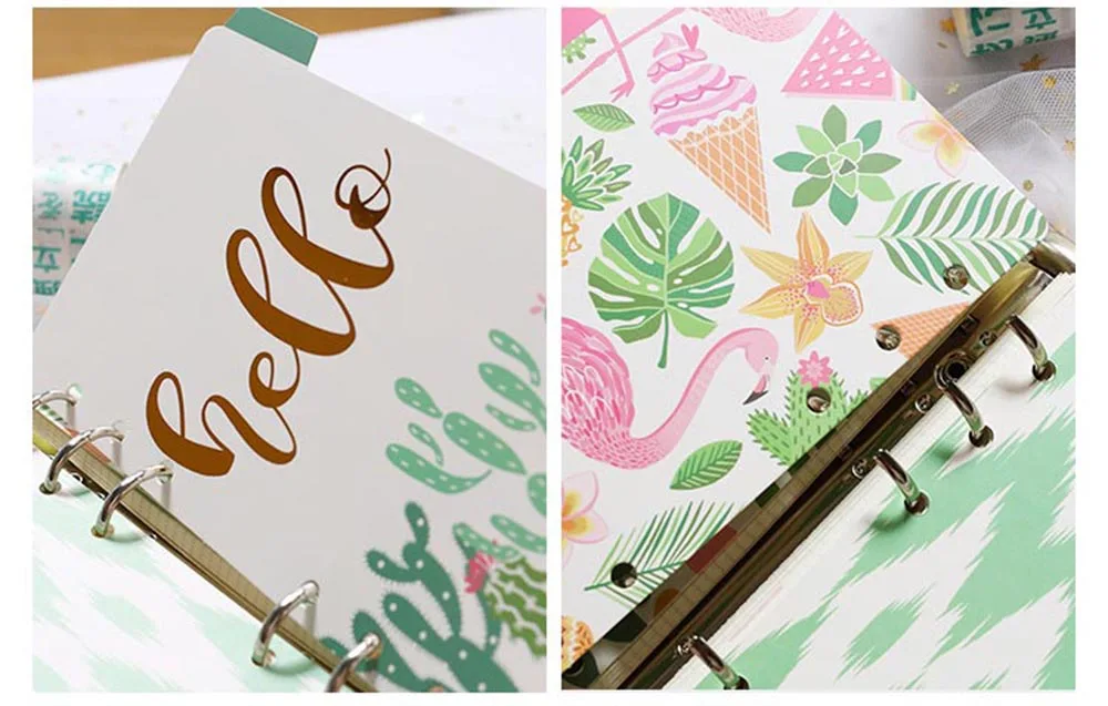 A5 A6 Watercolor Separator Paper Index Page Classification Separator Page 6 Holes Notebook Loose-leaf Book Partition Accessories