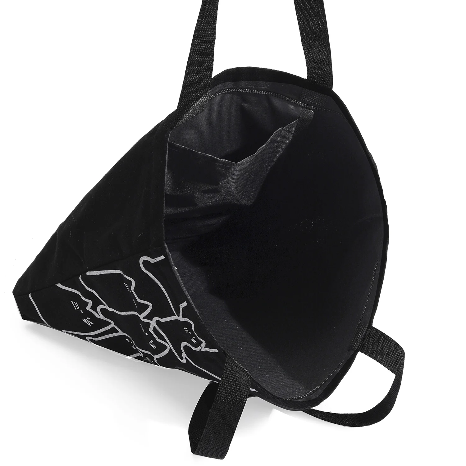 Canvas Handbag For Women 2023 Fashion Cute Cat Tote Messenger Bags With Zipper Designer Bag Ladies Cartoon Shoulder Shopper Bags