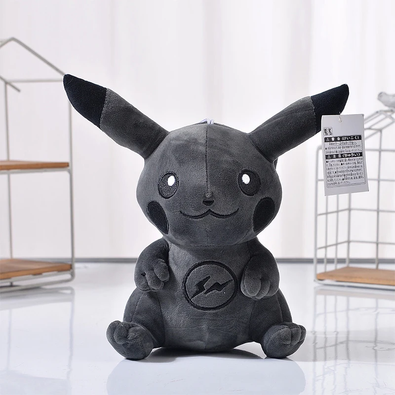 2024 Hot Sale 20cm Color Pokemon Cute Pet Figures Pikachu  Cartoon Black Pikachu Plush Toy Pokémon  Anime Stuffed Doll Kids Gift