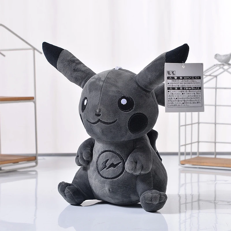 2024 Hot Sale 20cm Color Pokemon Cute Pet Figures Pikachu  Cartoon Black Pikachu Plush Toy Pokémon  Anime Stuffed Doll Kids Gift