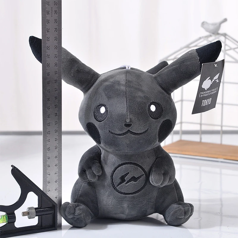 2024 Hot Sale 20cm Color Pokemon Cute Pet Figures Pikachu  Cartoon Black Pikachu Plush Toy Pokémon  Anime Stuffed Doll Kids Gift