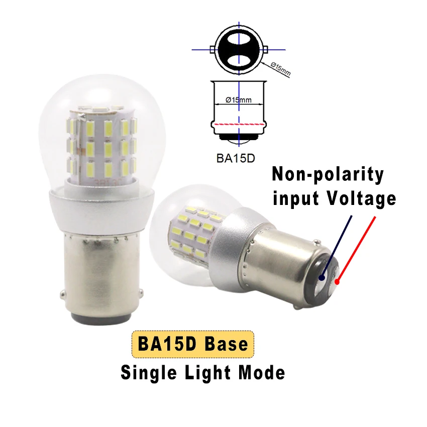 2pcs S25 P21W BA15S LED Bulbs BA15D 12-24V Light Navigation BAY15D Lamp Parking Ship Source