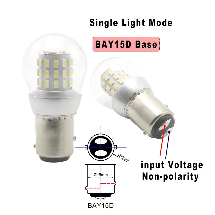 2pcs S25 P21W BA15S LED Bulbs BA15D 12-24V Light Navigation BAY15D Lamp Parking Ship Source