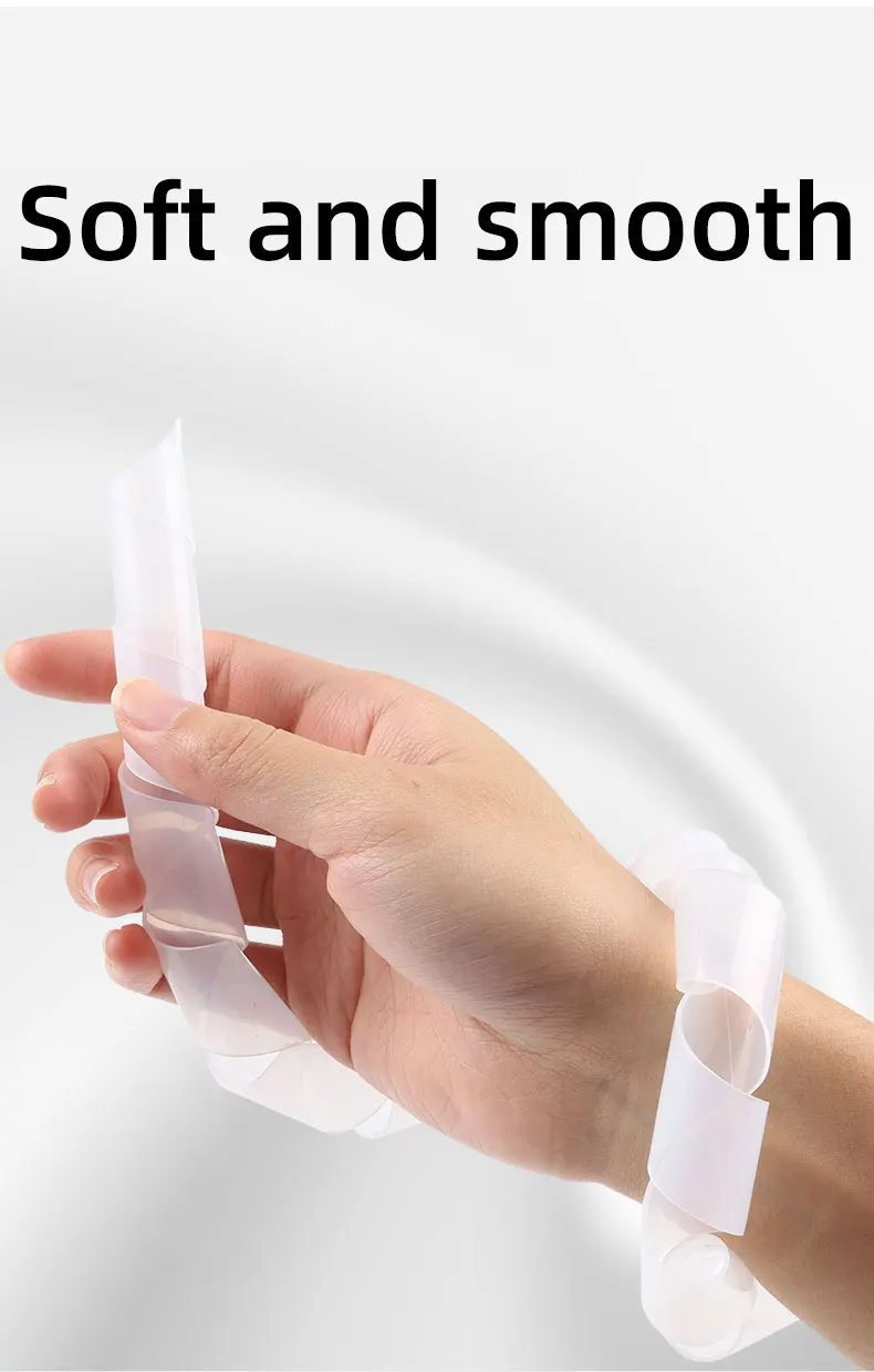 4x25Meters 30x1.5m Spiral Wrap Sleeve Tube Cable Protector Band Winding Pipe Transparent/Black Wire Organizer Plastic Sheath