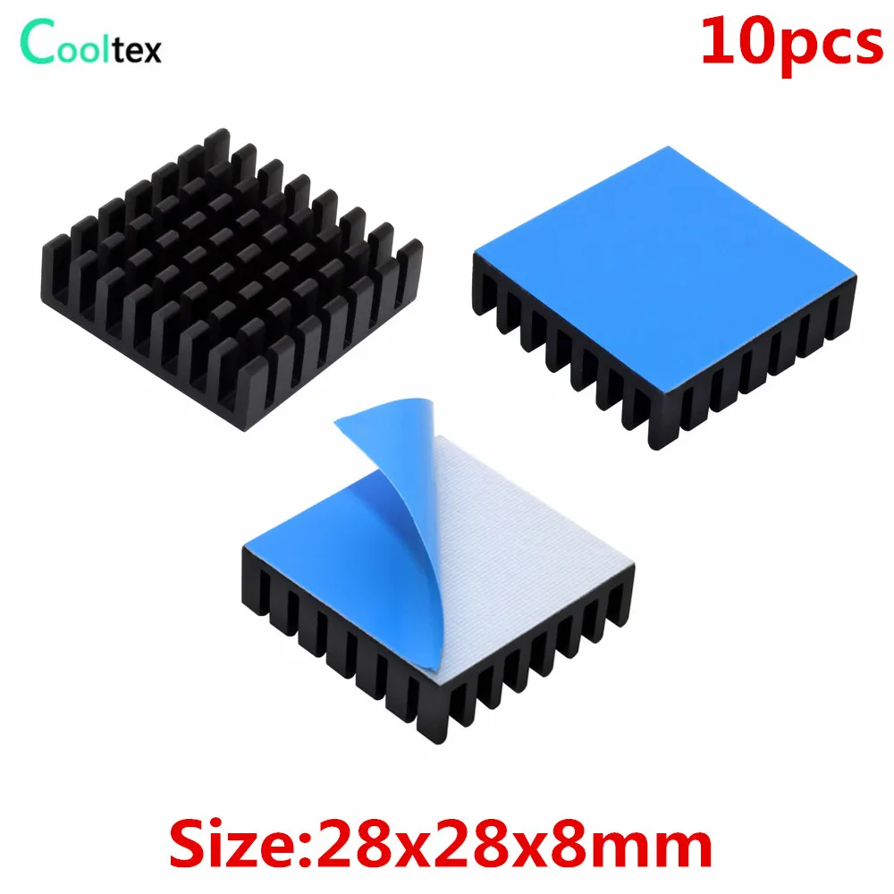 Aluminum Heatsink Radiator Heat Sink Cooling for Electronic Chip IC Diode Triode MOS Heat Dissipation With Thermal Tape