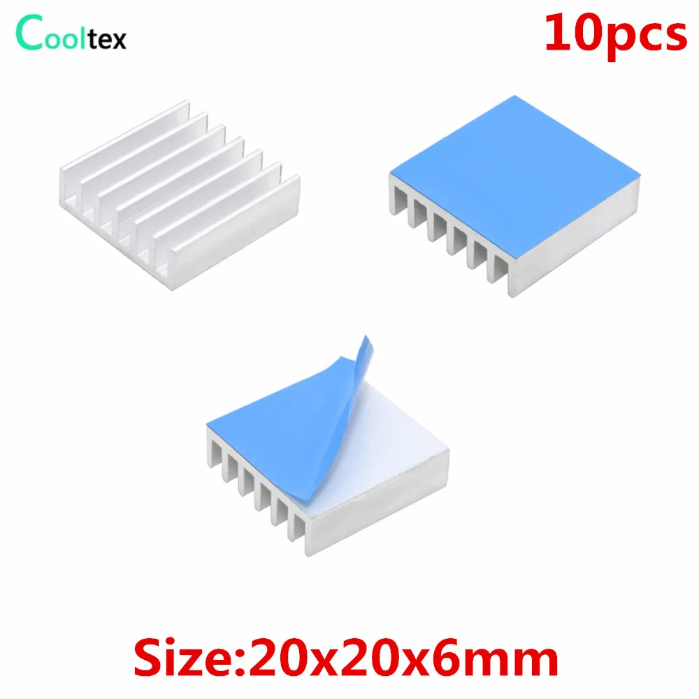Aluminum Heatsink Radiator Heat Sink Cooling for Electronic Chip IC Diode Triode MOS Heat Dissipation With Thermal Tape