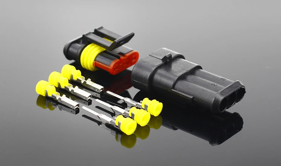 2-5 Sets Kit 2 Pin 1/2/3/4/5/6 Pins Way AMP Super Seal Waterproof Electrical Wire Connector Plug for Car Waterproof Connector