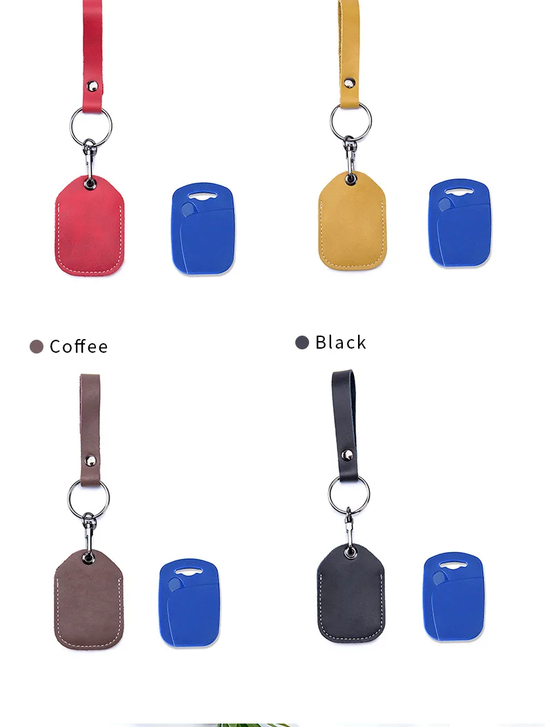 Customizable Leather Cover for Label Starline S96 and PIK Intercom Unisex IC Alarm Tag Mark Protective Case Car Keychain Holder
