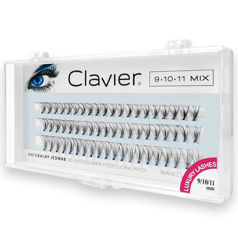 Clavier Silk Eyelashes Professional Makeup Individual Clumps Of Eyelash Extension Naturally Softer Thick Long False Lash