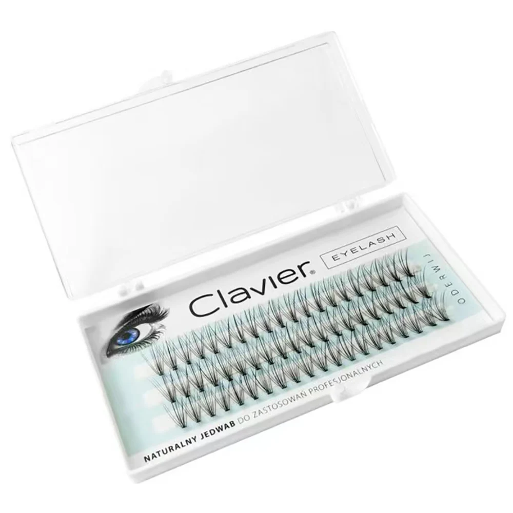 Clavier Silk Eyelashes Professional Makeup Individual Clumps Of Eyelash Extension Naturally Softer Thick Long False Lash