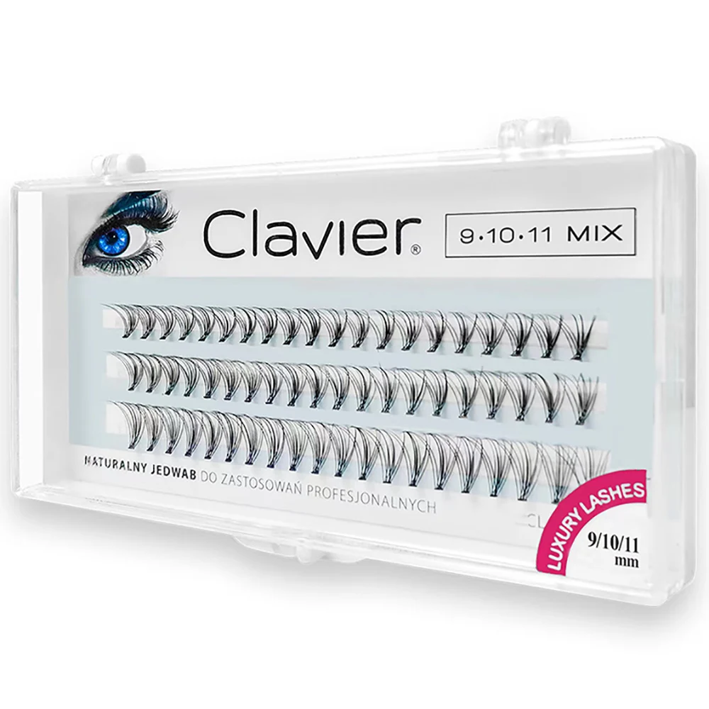 Clavier Silk Eyelashes Professional Makeup Individual Clumps Of Eyelash Extension Naturally Softer Thick Long False Lash