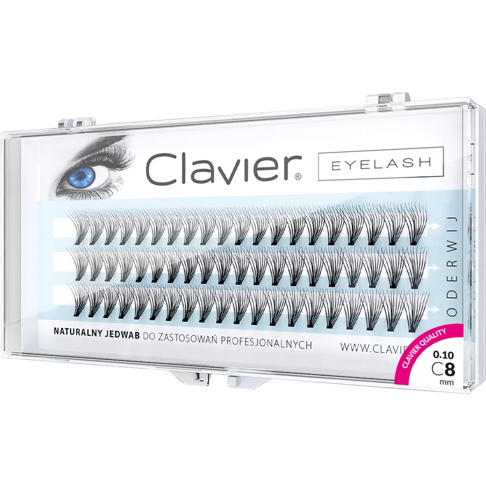 Clavier Silk Eyelashes Professional Makeup Individual Clumps Of Eyelash Extension Naturally Softer Thick Long False Lash