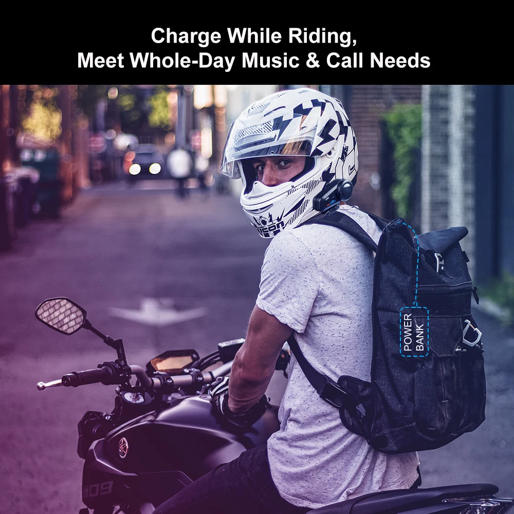 Fodsports FX6 Intercom Motorcycle Walkie-Talkie Helmet Headset 6Rider 1000m Interfono Moto Bluetooth5.0 Motorcycle Communication