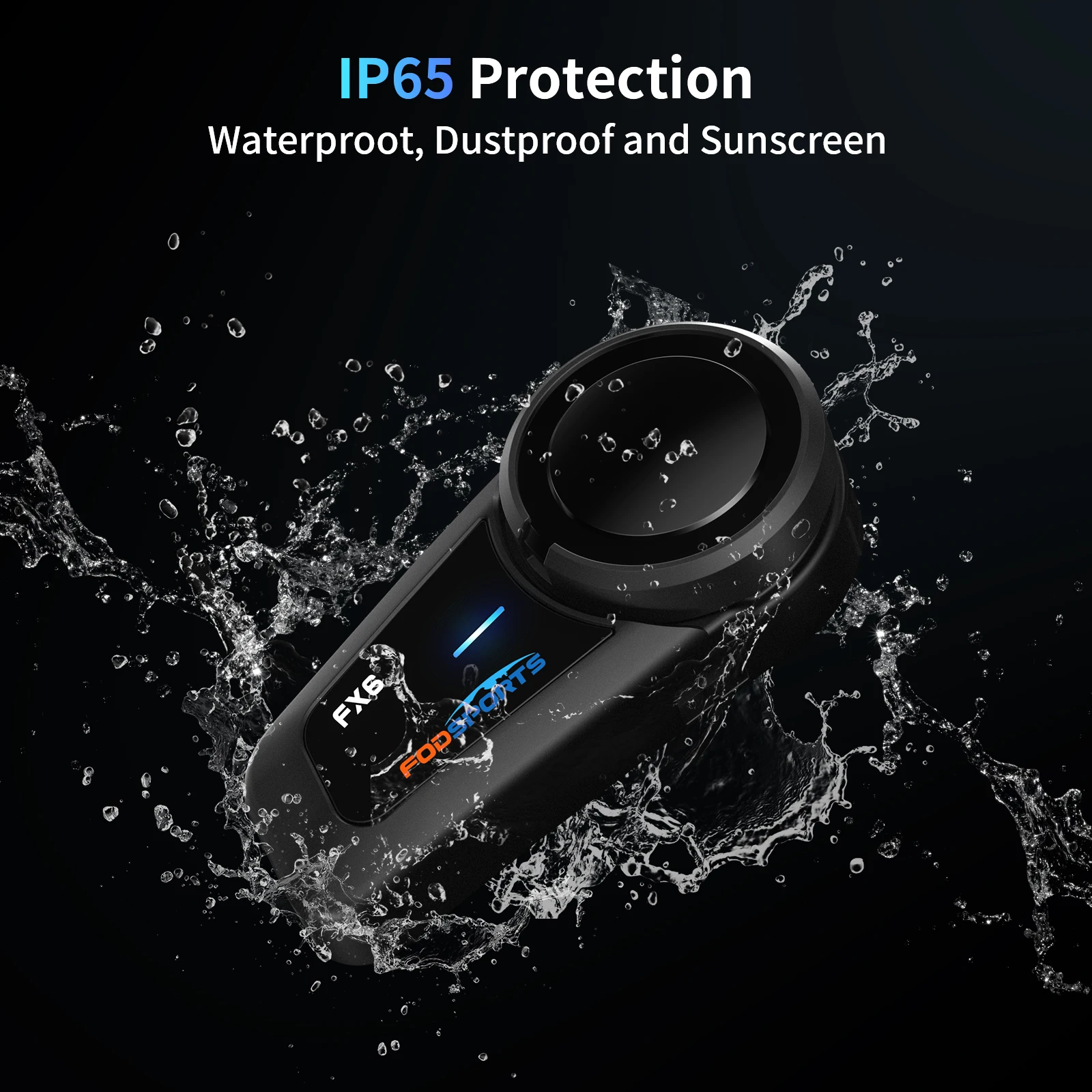 Fodsports FX6 Intercom Motorcycle Walkie-Talkie Helmet Headset 6Rider 1000m Interfono Moto Bluetooth5.0 Motorcycle Communication