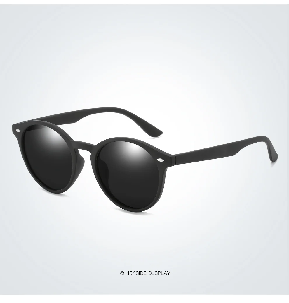 Fashion Round Sunglasses Men Women Classic Vintage Black Driving Sun Glasses Circle Oval Designer Retro Sunglass