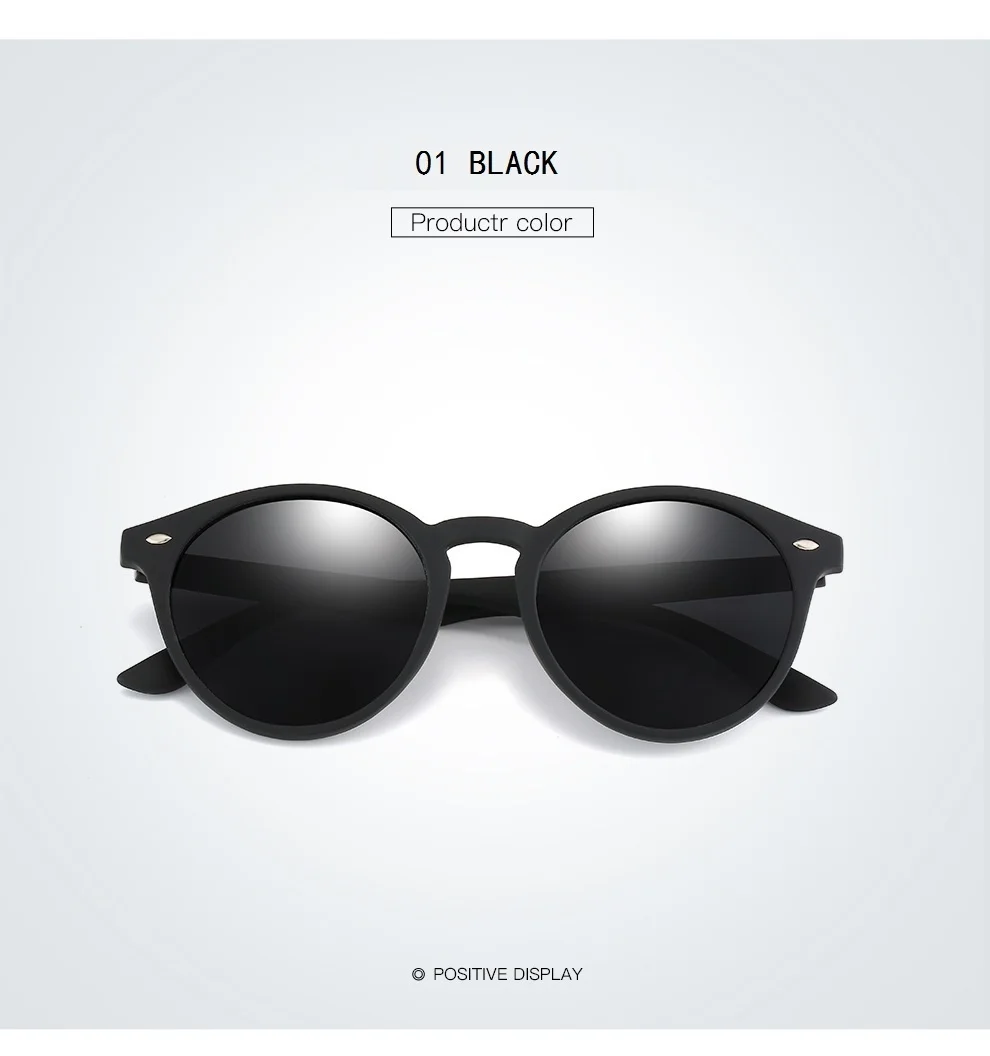 Fashion Round Sunglasses Men Women Classic Vintage Black Driving Sun Glasses Circle Oval Designer Retro Sunglass