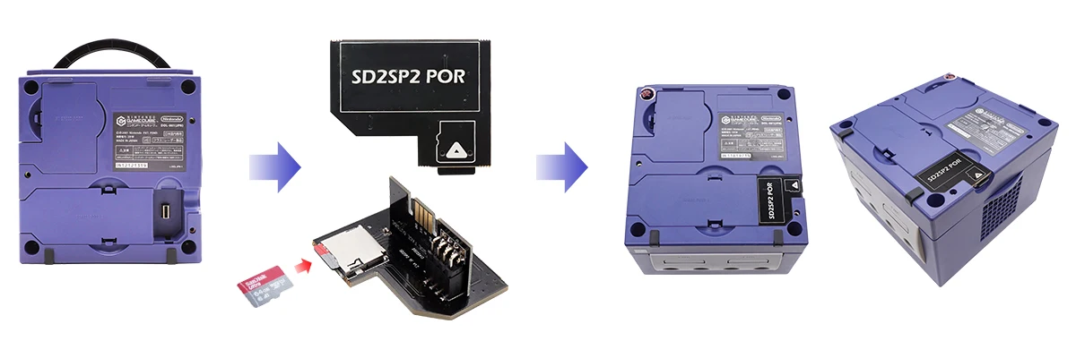 Bitfunx V1.3 SD2SP2 Pro SD Card Adapter Load SDL Micro SD Card TF Card Reader for Nintendo Gamecube NGC NTSC Serial Port 2