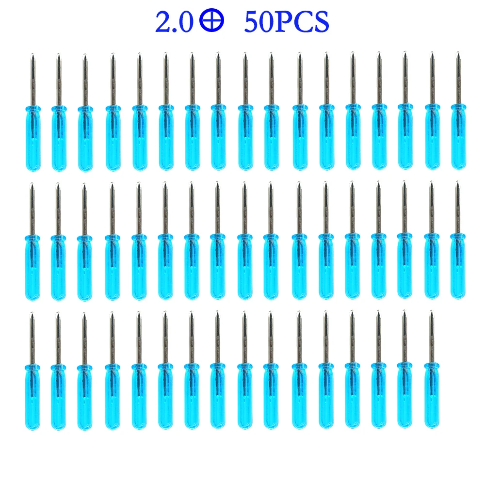 50pcs Mini 3.0/2.0mm Flat-blade Slotted Cross Head Small Screwdriver For Mobile Phone Xbox 360 Wireless Controller Repair Open