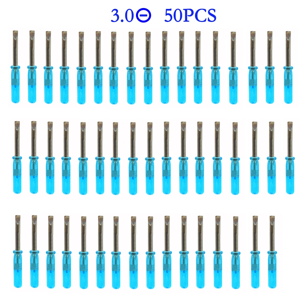 50pcs Mini 3.0/2.0mm Flat-blade Slotted Cross Head Small Screwdriver For Mobile Phone Xbox 360 Wireless Controller Repair Open