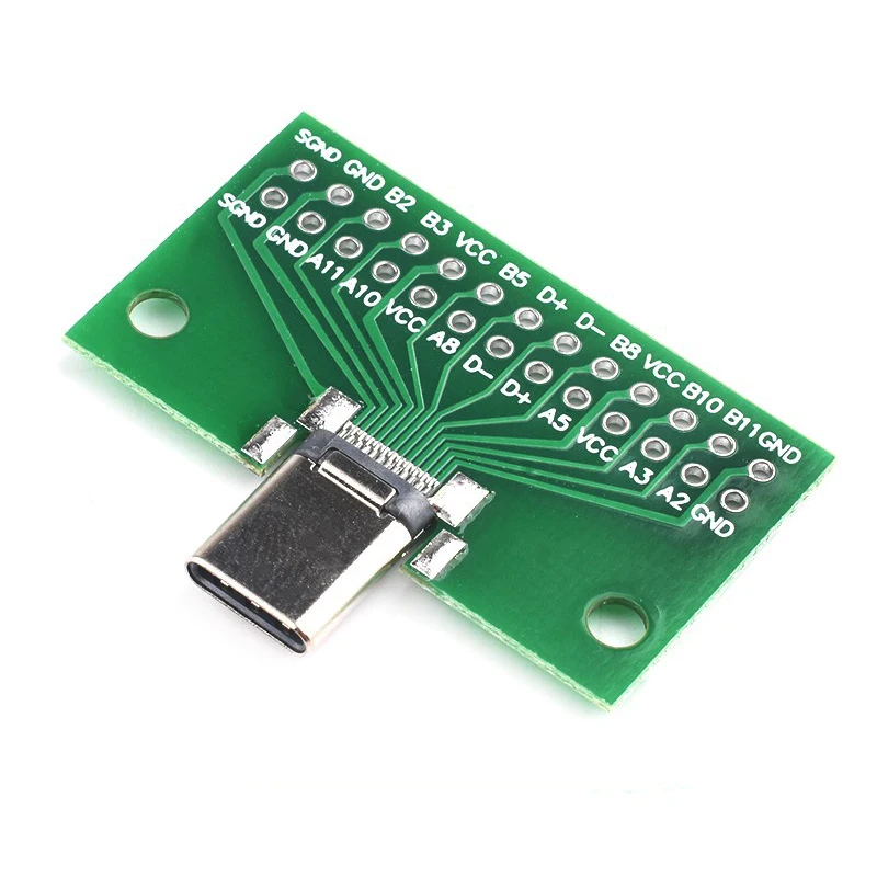 Javino Type-C Male to Female USB 3.1 Test PCB Board Adapter Type C 24P 2.54mm Connector Socket For Data Line Wire Cable Transfer